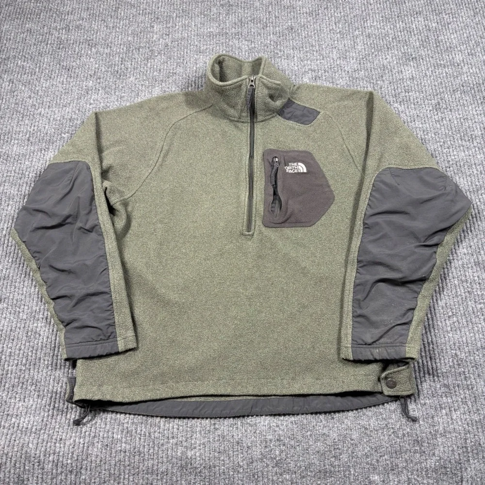 The North Face Pullover Mens M TKA 200 Fleece 1/4 Zip Jacket Green